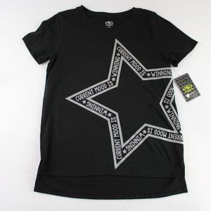 Athletic Works Short Sleeve Graphic T Shirt Youth Girls Size M (7-8) Black Star